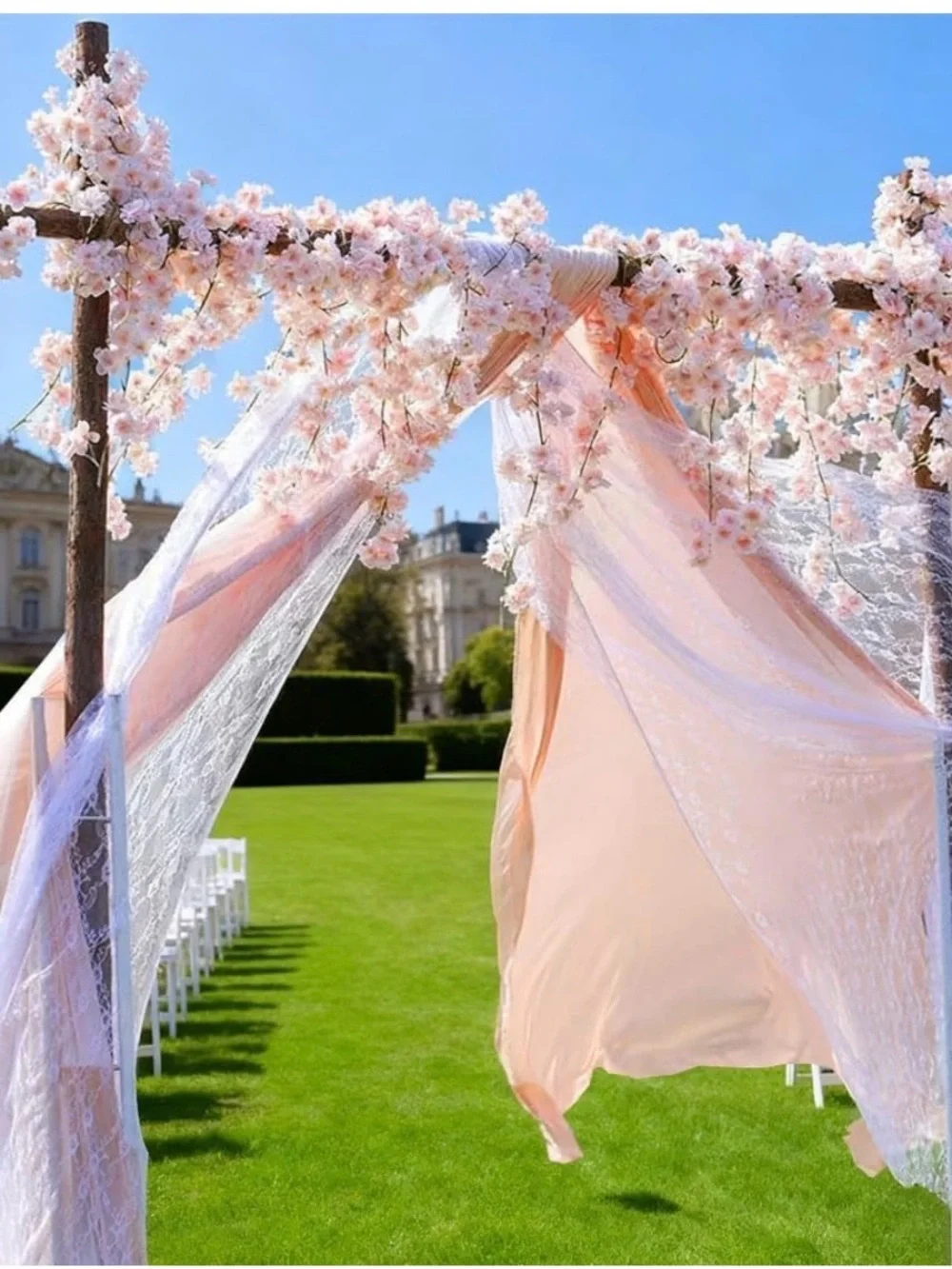 NIB Cherry Blossom Garland 10 Pcs & 59 ft, Faux Silk Hanging Sakura Vines,Pink